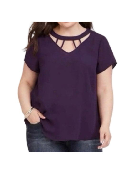 torrid Tops - Torrid Georgette Cage Neck Purple Top NWT‎